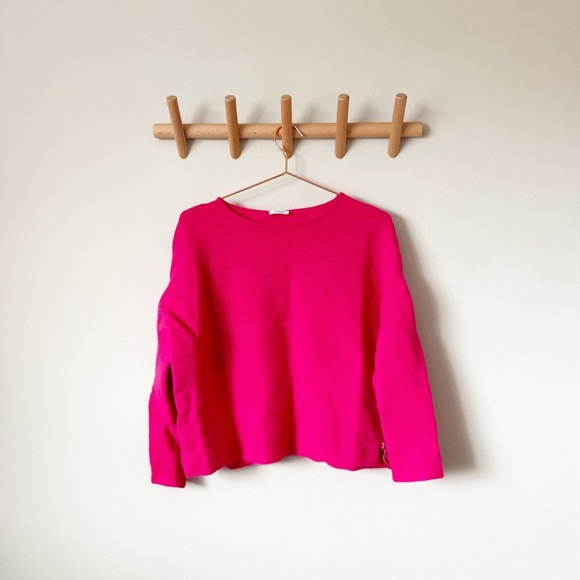 AKRIS Punto Dark Pink Ribbed Sweater - Picture 1 of 10